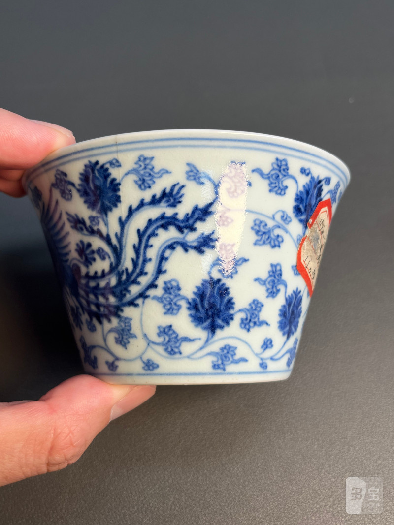 清雍正  青花凤纹马蹄杯 - 图10